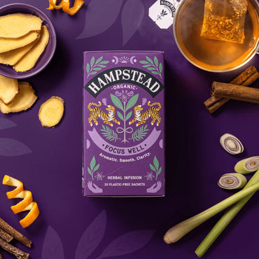 Infusão Focus Well — chá biológico para concentração e energia mental