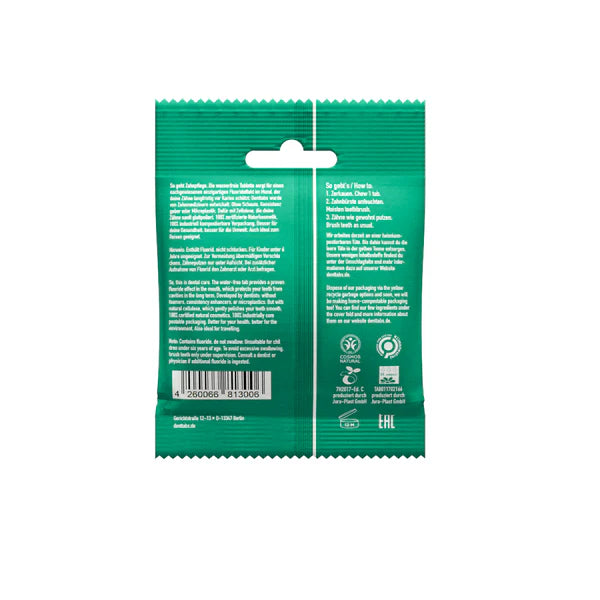 Pastilhas dentífricas DENTTABS sem flúor