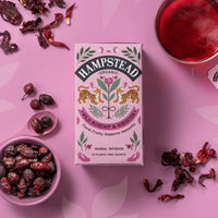 Infusão de Hibisco e Rosa Mosqueta — chá biológico rico em vitamina C