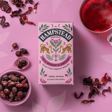Infusão de Hibisco e Rosa Mosqueta — chá biológico rico em vitamina C