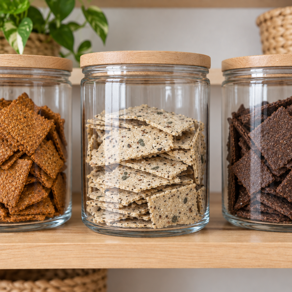 Crackers na despensa com aspeto mais natural