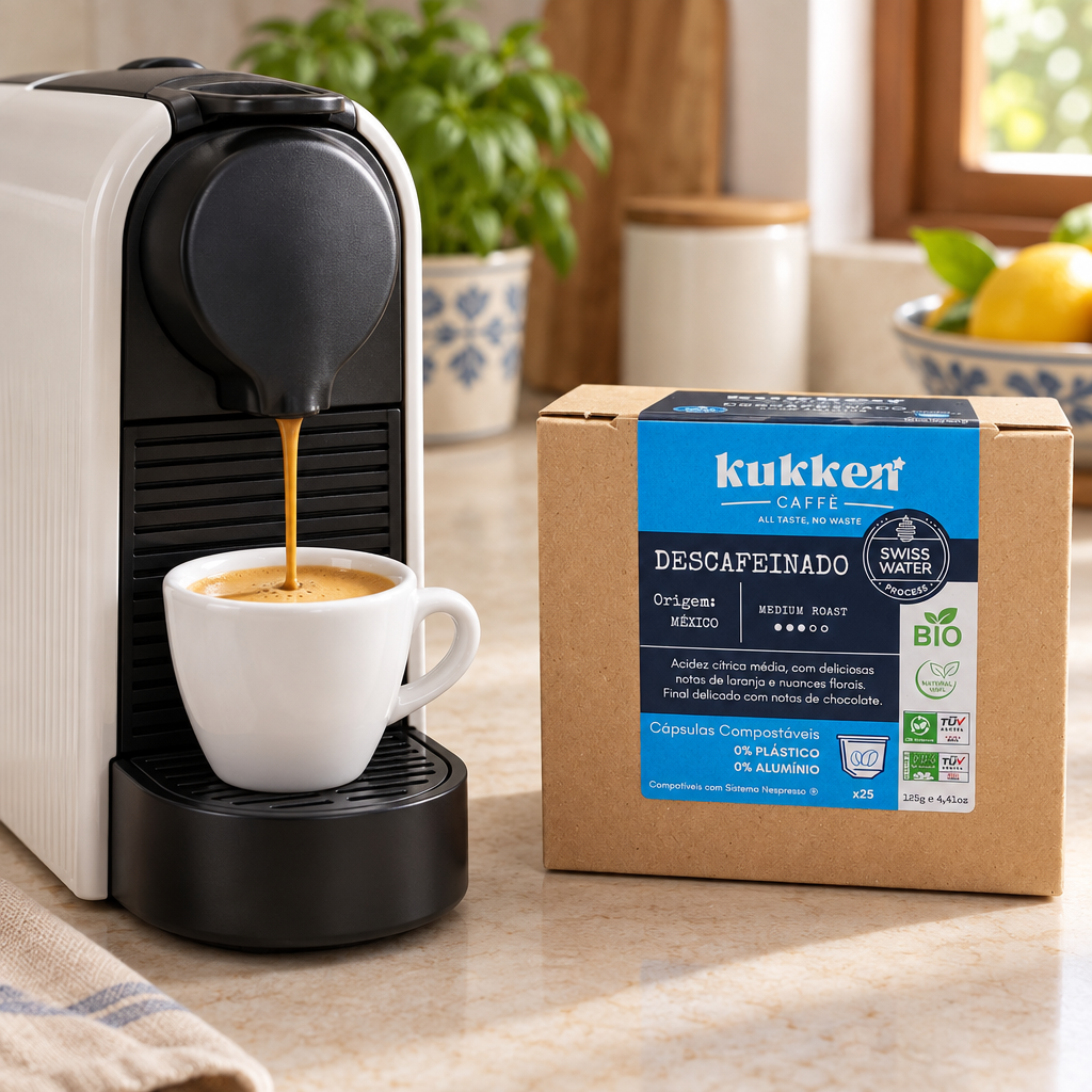 Máquina a preparar um café expresso