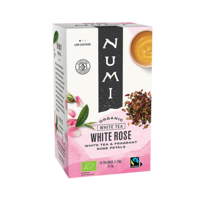 Chá Branco com Pétalas de Rosa